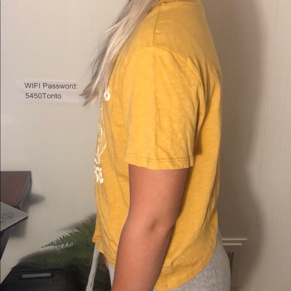 Mustard T shirt that says “ road trip please” - Picture 2 of 3